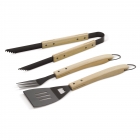 Kit de utensilios de madera para barbacoa