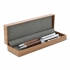 Metal ball pen and rollerball set walnut wood in gift box