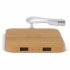 Wireless charger bamboo with 2 USB HUBS 5W
