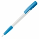 LT80801 - Kugelschreiber Nash Hardcolour mit Gummigriff - Weiss / Hellblau