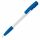 LT80801 - Kugelschreiber Nash Hardcolour mit Gummigriff - Weiss / Royalblau