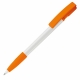 LT80801 - Kugelschreiber Nash Hardcolour mit Gummigriff - Weiss / Orange