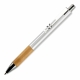 LT87286 - Metalen pen met houten grip - Zilver