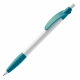 LT87622 - Cosmo ball pen rubber grip HC - White / Turquoise