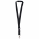 LT90879 - Polyester lanyard 20mm with buckle and hook - Black