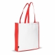 LT91479 - Carrier bag -kuitukangaskassi 75g/m² - Valkoinen / punainen