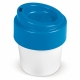 LT98707 - Taza de café HOT-BUT-COOL con tapa 240 ml - Blanco / Azul