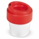 LT98707 - Coffee cup Hot-but-cool with lid 240ml - White / Red