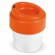 LT98707 - Coffee cup Hot-but-cool with lid 240ml - White / Orange