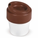 LT98707 - Coffee cup Hot-but-cool with lid 240ml - White/Brown