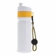 LT98736 - Botella deportiva con borde y cordón 750ml - Blanco / Amarillo