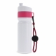 LT98736 - Botella deportiva con borde y cordón 750ml - Blanco / rosa