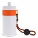 LT98785 - Sports bottle with edge and cord 500ml - White / Orange