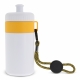 LT98785 - Sports bottle with edge and cord 500ml - White / Yellow