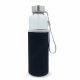 LT98822 - Water bottle glass with sleeve 500ml - Transparent Black