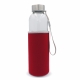 LT98822 - Water bottle glass with sleeve 500ml - Transparent Red