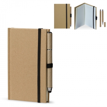Cardboard notebook A6 + pen LT87949