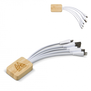 Cable de carga de bambú con R-PET