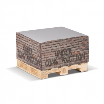 Cube pad white + wooden pallet 10x10x5cm