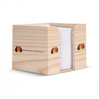 Kubushouder hout met recycled papier 650 vellen 10x10x8.5cm