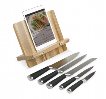 Kochbuchständer mit 5 Messern
