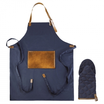 Apron and oven mitt