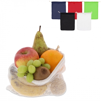 Herbruikbaar groente & fruit zakje OEKO-TEX® katoen 25x30cm