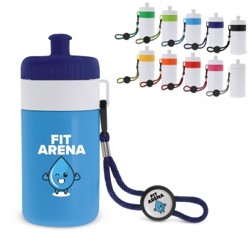 Sports bottle with edge and cord 500ml